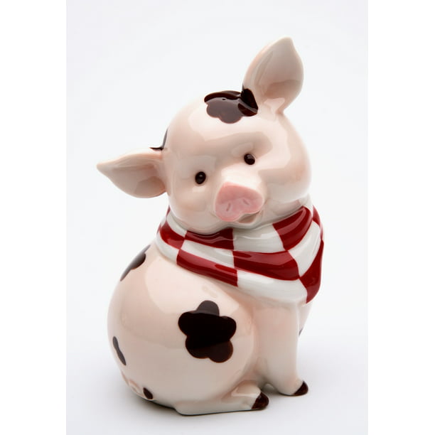 Brown Speckled Pig Farm Animal Money Coin Funds Savings Novelty Piggy Bank Box